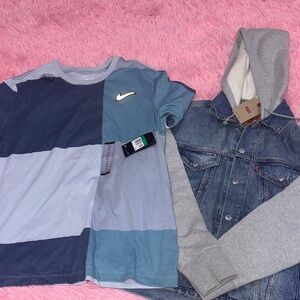 Men Nike Colorblock T-Shirt size XL and Levi's Denim Jacket size large